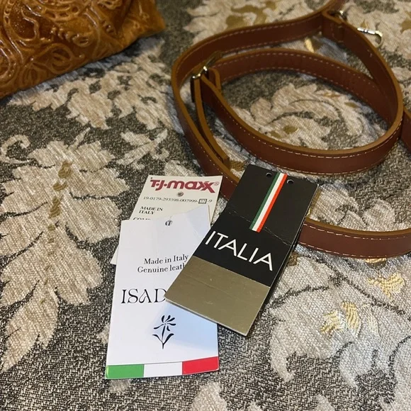 ISADORA ITALY Cuoio Tooled Genuine Leather Large Tote Bag New with Tags - Picture 4 of 4